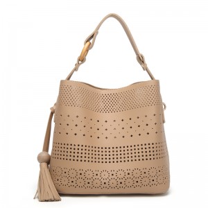 Sacchetto della spesa di cuoio dell'unità di elaborazione singolo strato vuoto all'ingrosso con le nappe