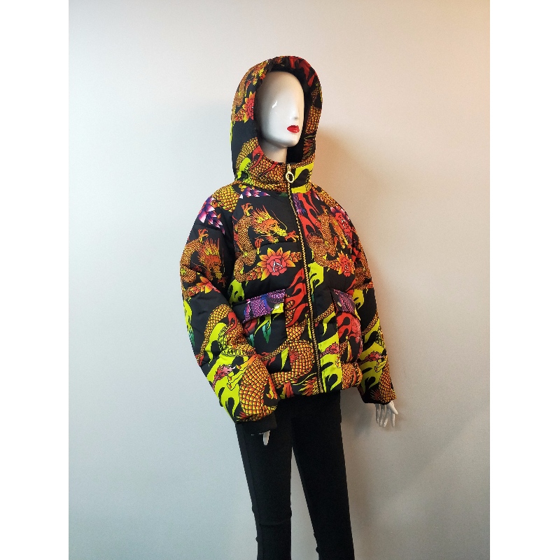 CAPPOTTO PUFFER STAMPA DRAGON DONNA RLWPC0004