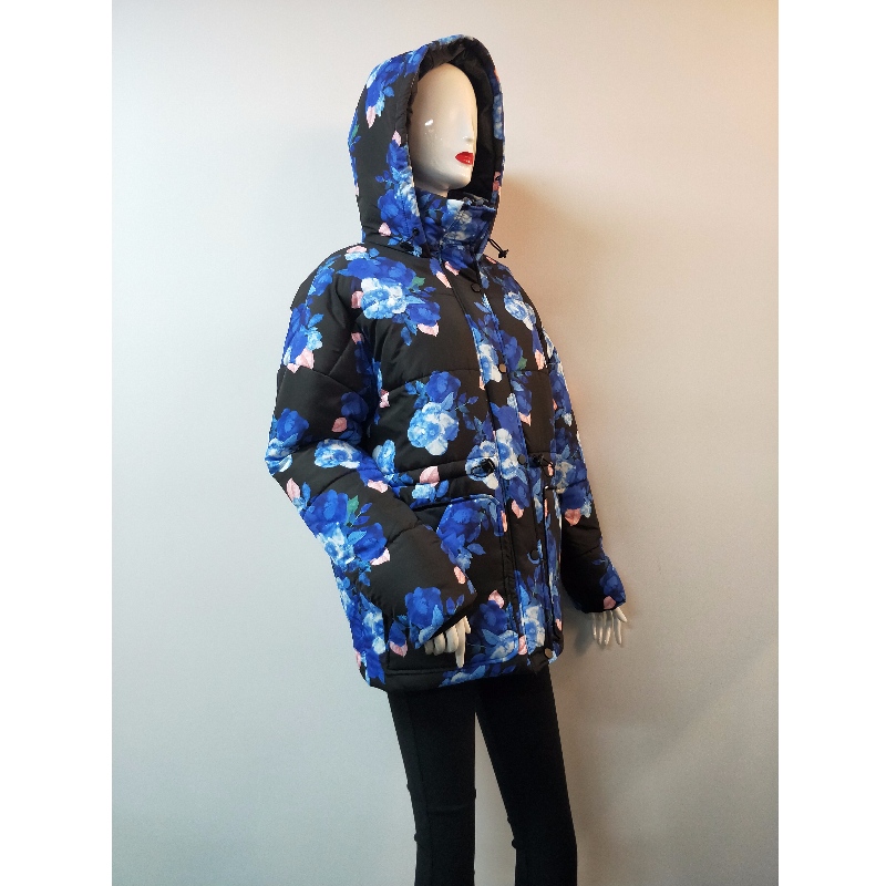 CAPPOTTO PUFFER STAMPA FLOREALE DONNA RLWPC0006