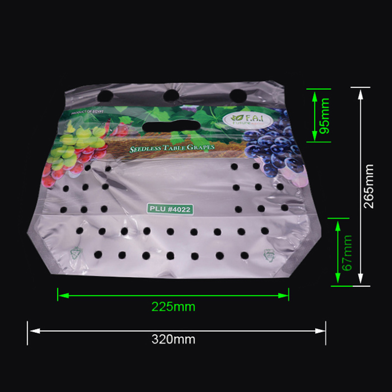 Borsa da imballo con chiusura lampo in plastica stampata eco-amico con fori di ventilazione