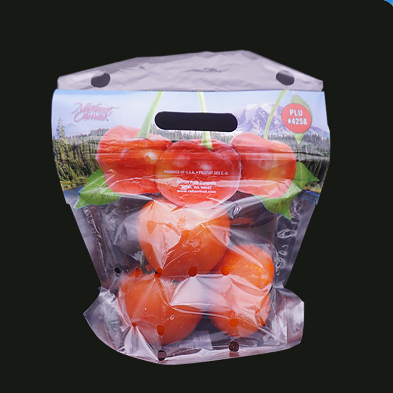 Sacchetto d'imballaggio a chiusura lampo di pomodoro dolce di plastica vegetale pirnted ecologico con fori di ventilazione