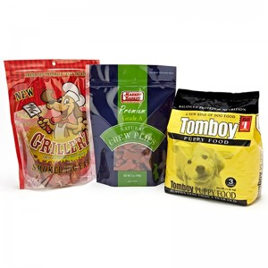 Sacchetto per alimenti per animali domestici con fondo piatto 10kg / sacchetto per alimenti in plastica per cani per gatti