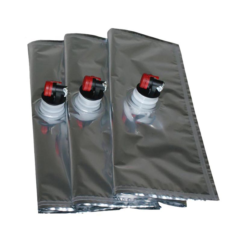 Foglio di alluminio riciclabile 3L Imballaggio per liquidi in plastica Borsa per vino in scatola con rubinetto a becco