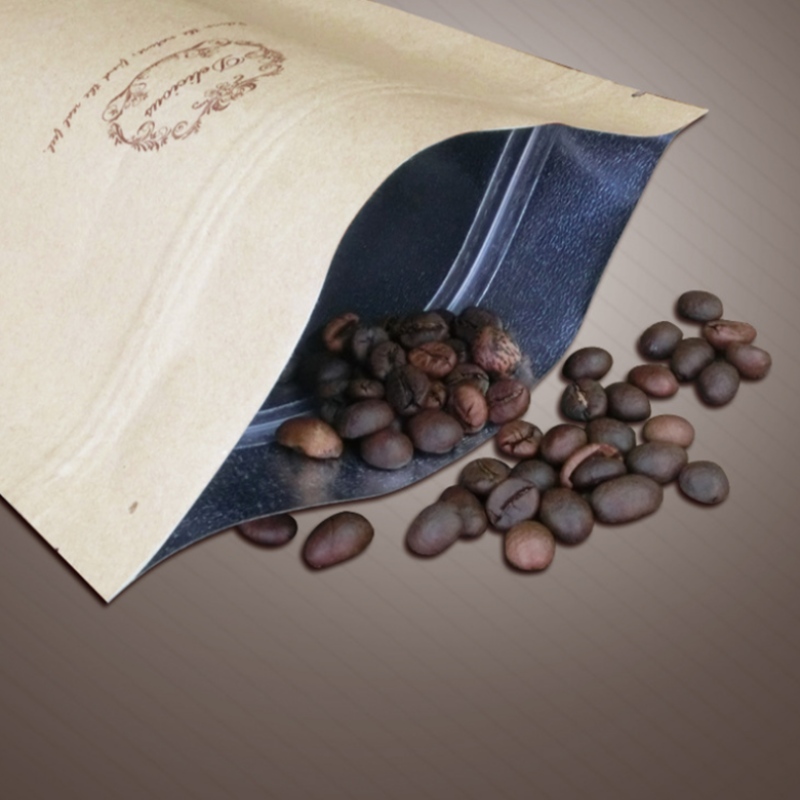 Sacchetti di imballaggio di buona qualità comunemente usati in sacchetti di carta kraft 3 sacchetti di imballaggio con guarnizione laterale per riso con noci e snack al caffè