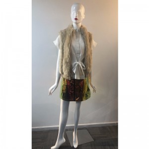 GILET IN PELLICCIA CREMA DONNA RLWF0002