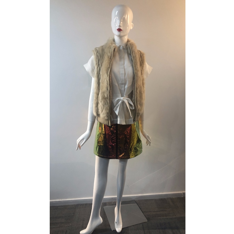 GILET IN PELLICCIA CREMA DONNA RLWF0002