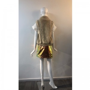 GILET IN PELLICCIA CREMA DONNA RLWF0002