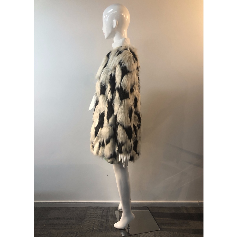 CAPPOTTO IN PELLICCIA STAMPA ZEBRA DONNA RLWF0003