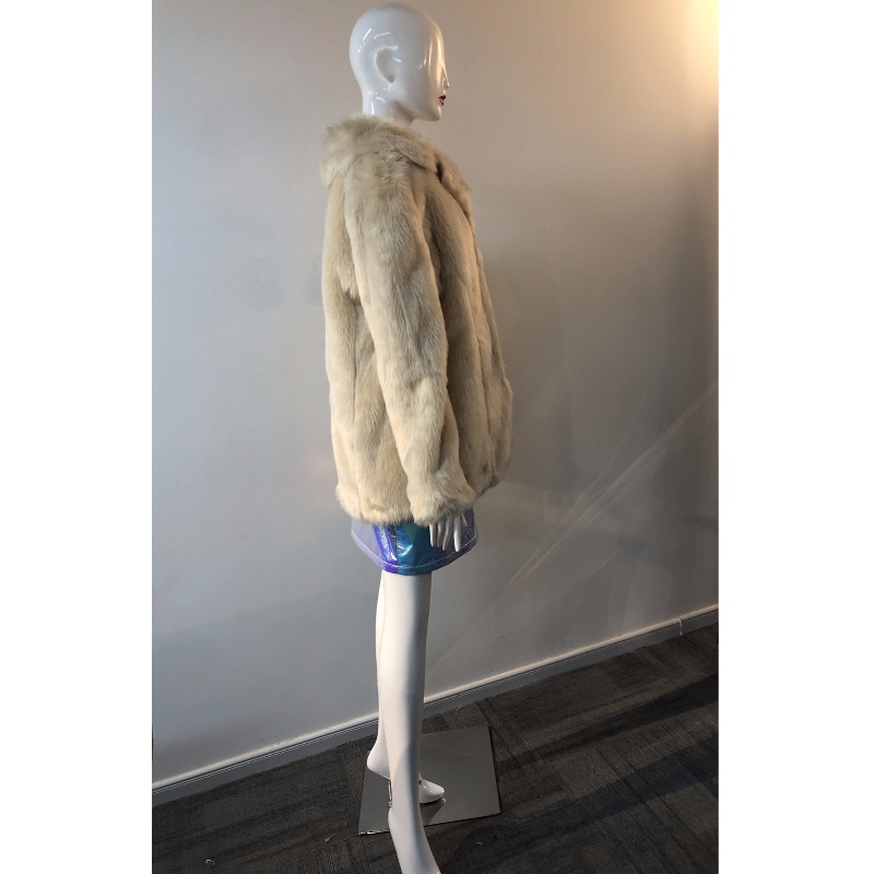 CAPPOTTO IN PELLICCIA BEIGE DONNA RLWF0004