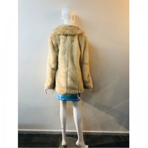 CAPPOTTO IN PELLICCIA BEIGE DONNA RLWF0004
