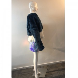 CAPPOTTO PELLICCIA BLU MARINO DONNA RLWF0005