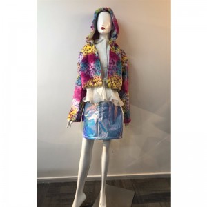 CAPPOTTO IN PELLICCIA COLORATA DA DONNA RLWF0006