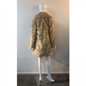 CAPPOTTO LUNGO IN PELLICCIA BEIGE DONNA RLWF0008