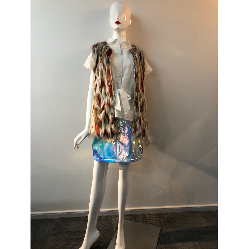 GILET IN PELLICCIA COLORATA DA DONNA RLWF0012