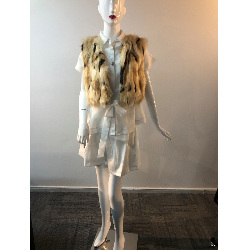 GILET IN PELLICCIA CORTA COLORATA DA DONNA RLWF0013