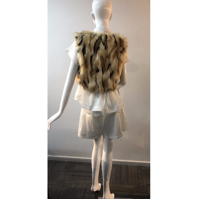 GILET IN PELLICCIA CORTA COLORATA DA DONNA RLWF0013