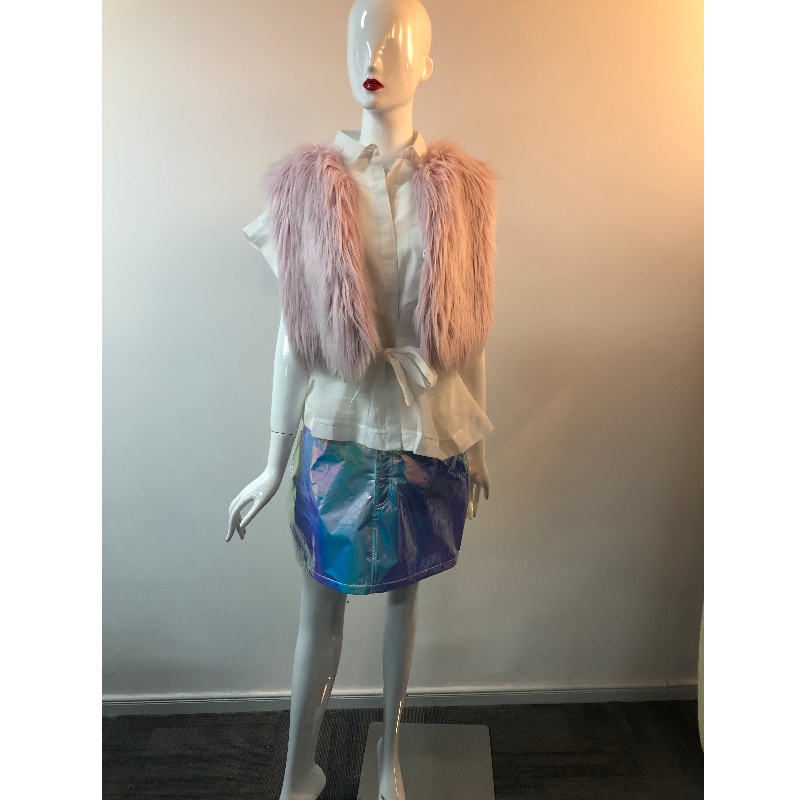 GILET IN PELLICCIA CORTA ROSA DONNA RLWF0014