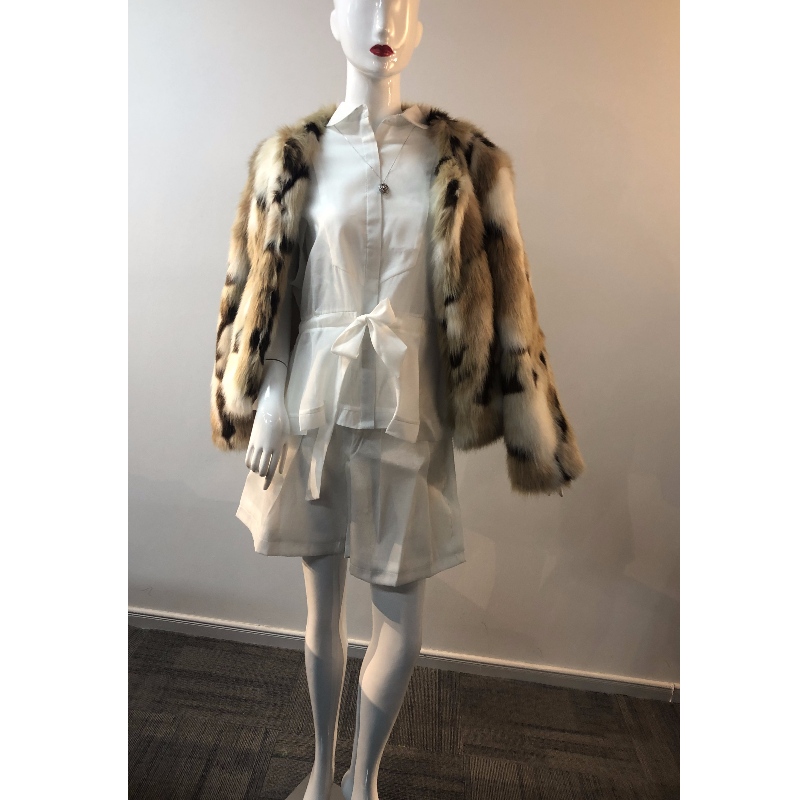 CAPPOTTO IN PELLICCIA COLLARLESS COLORATA DONNA RLWF0017