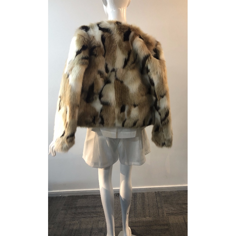 CAPPOTTO IN PELLICCIA COLLARLESS COLORATA DONNA RLWF0017