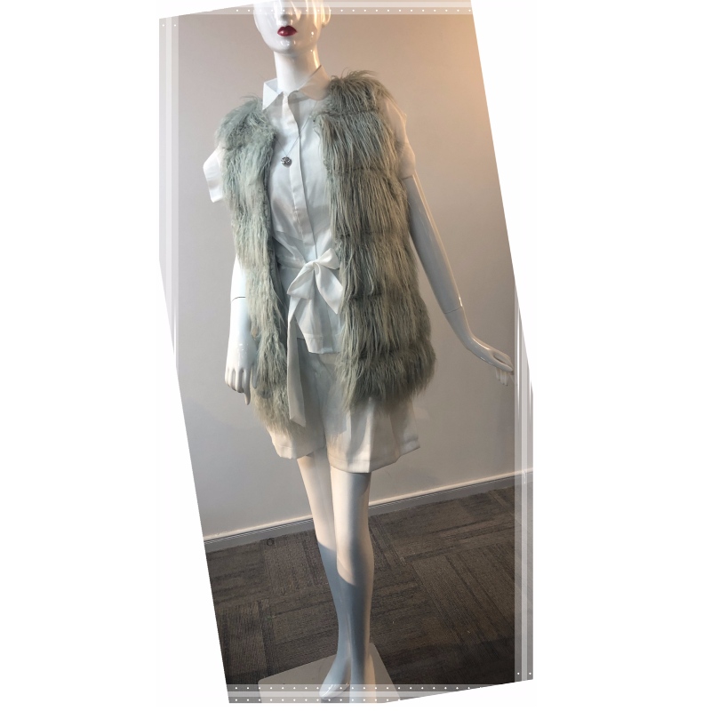 GILET IN PELLICCIA DI SCHIUMA DI MARE DA DONNA RLWF0025