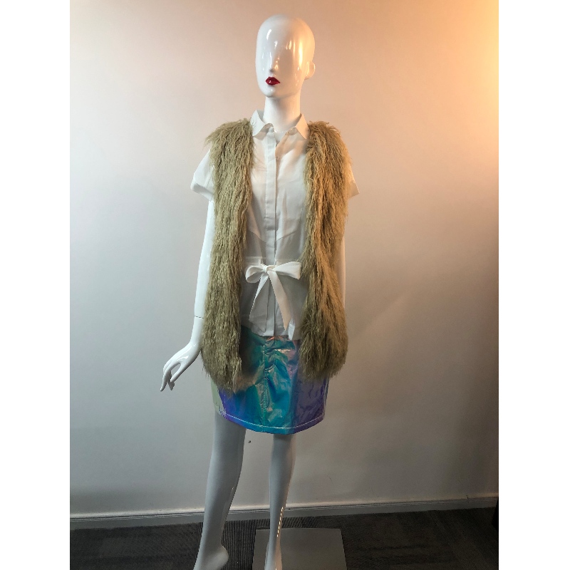 GILET SHAGGY DA DONNA IN ORO MUSTARD RLWF0026