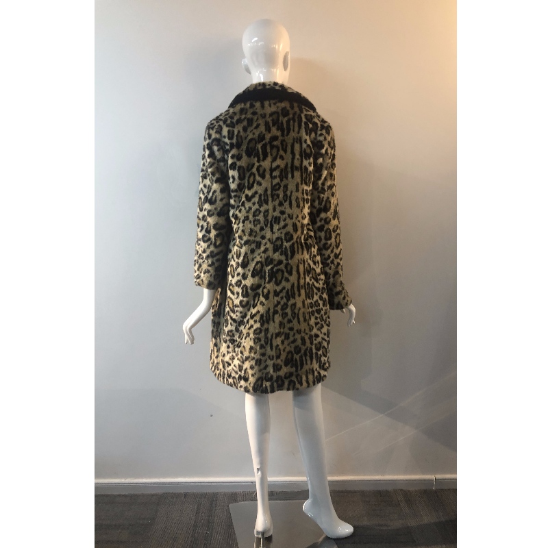 CAPPOTTO IN PELLICCIA STAMPA LEOPARDATA DONNA RLWF0028