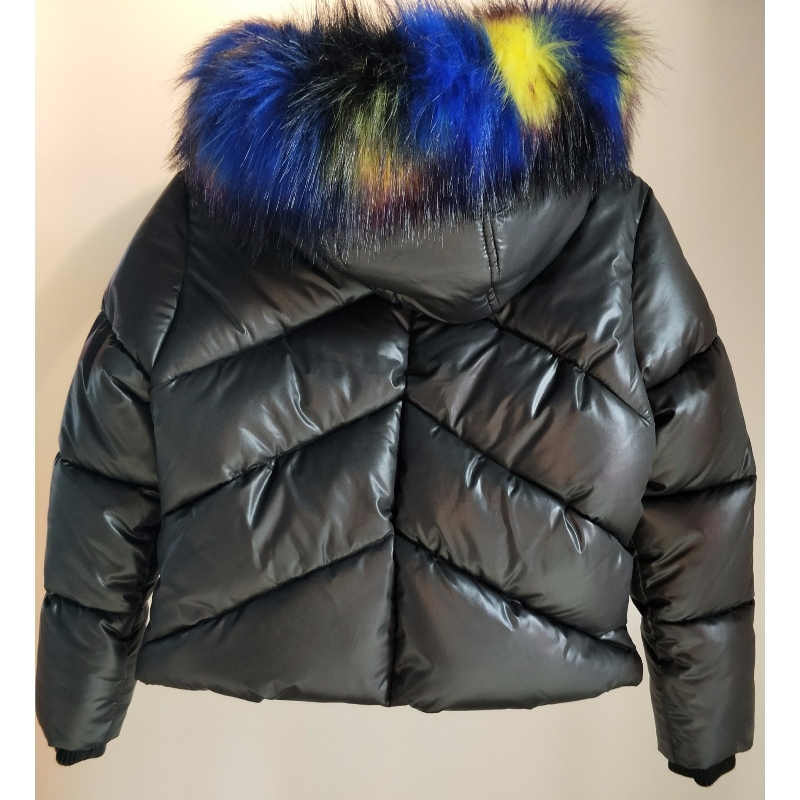 CAPPOTTO NERO CON CAPPUCCIO BAMBINO RLCPC0001M