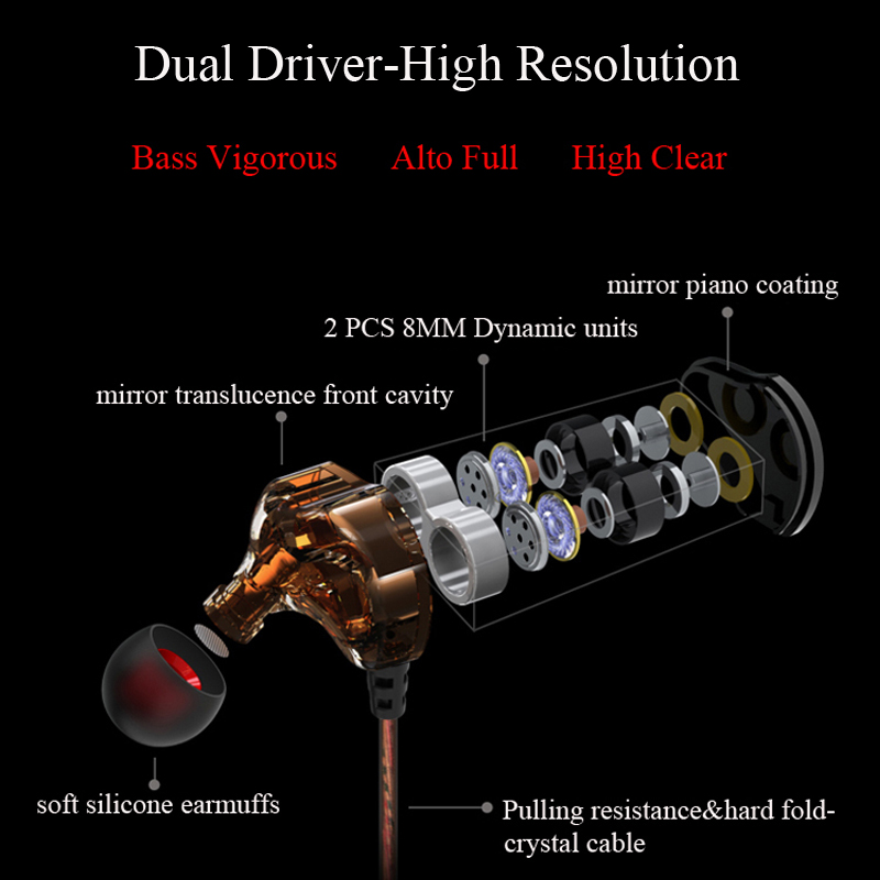 2018 Auricolare stereo HiFi Earhook Dual Driver 2018