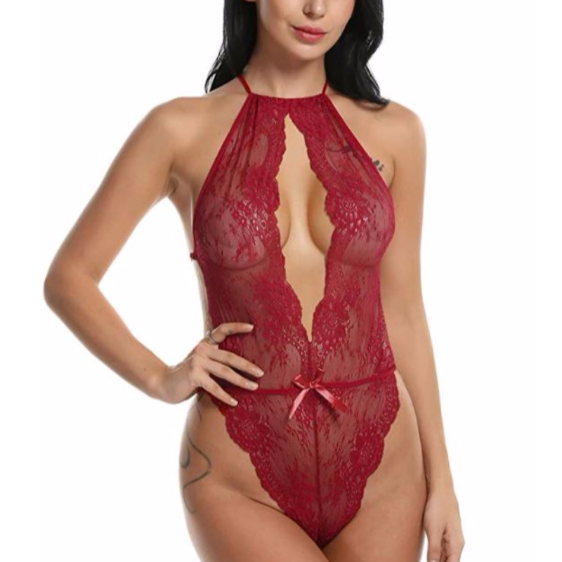 Sexy Body per donna Teddy One Piece Babydoll Body Rose-team