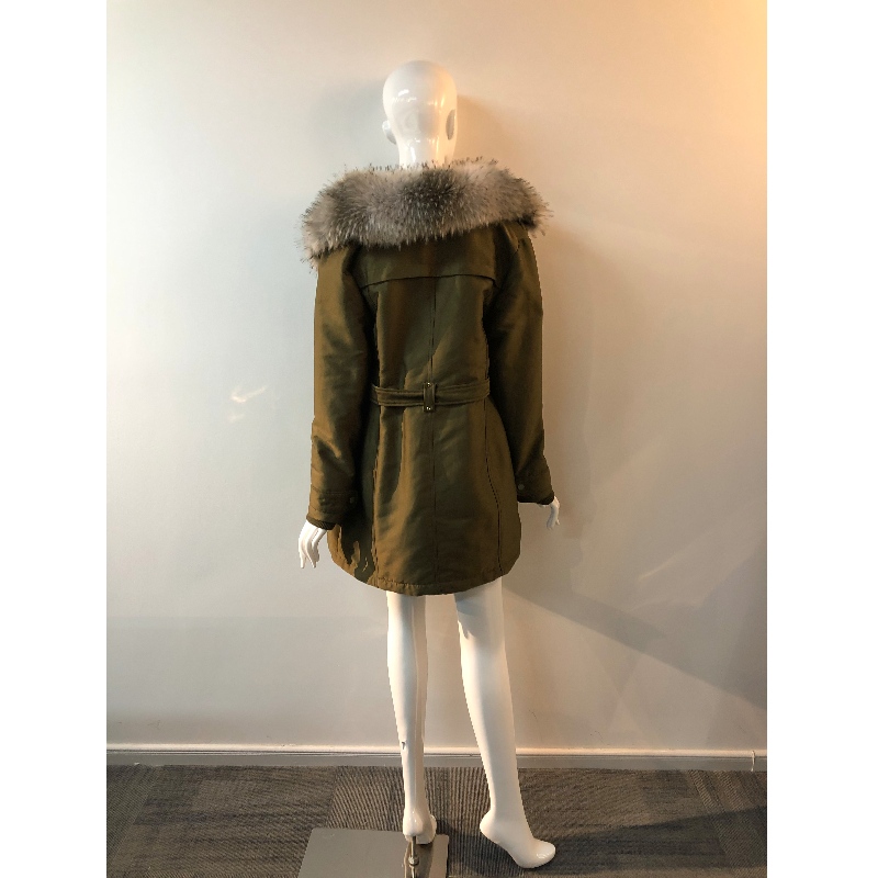 CAPPOTTO KHAKI IN PELLICCIA DA DONNA RLWPC0033