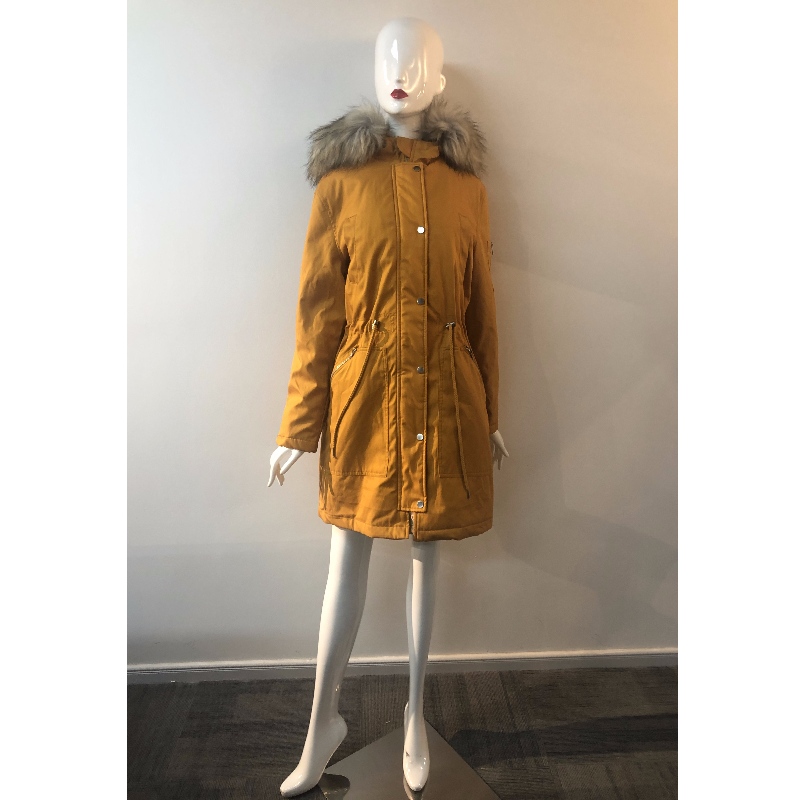 CAPPOTTO CON CAPPUCCIO GIALLO DONNA RLWPC0041