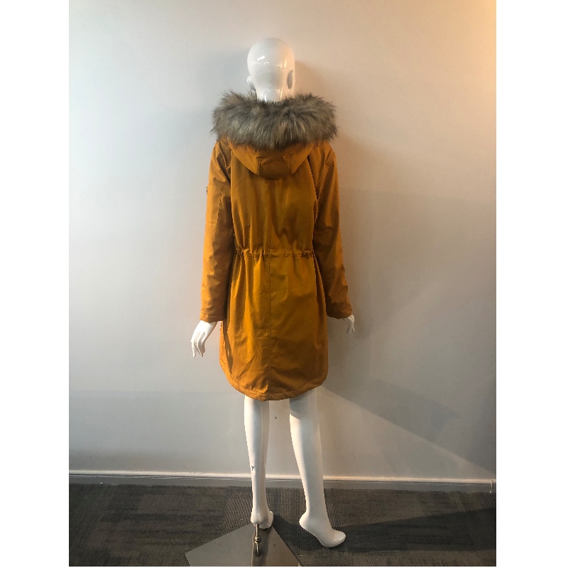 CAPPOTTO CON CAPPUCCIO GIALLO DONNA RLWPC0041