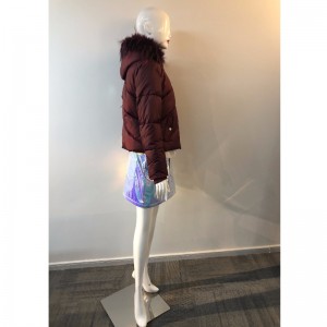 CAPPOTTO CON CAPPUCCIO BURGUNDY DA DONNA RLWPC0066