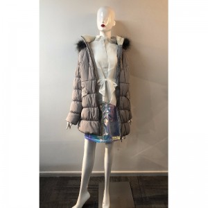 CAPPOTTO CON CAPPUCCIO GRIGIO DONNA RLWPC0070