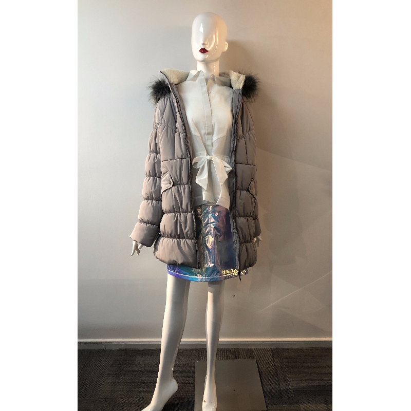 CAPPOTTO CON CAPPUCCIO GRIGIO DONNA RLWPC0070