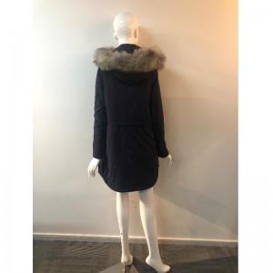 CAPPOTTO CON CAPPUCCIO NERO DONNA RLWPC0076