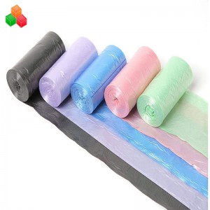 Rotolo di sacchetto di immondizia di plastica amido di mais compostabile biodegradabile 100% biodegradabile colorato formato personalizzato promozione per famiglia / centro commerciale