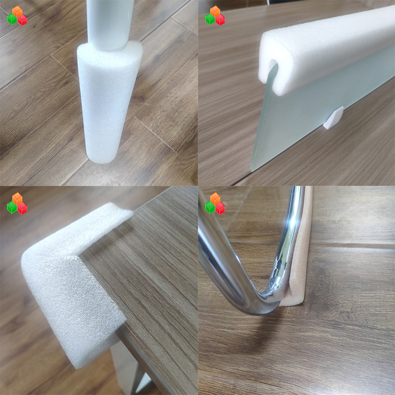 Materiale di protezione dell'angolo del bordo della schiuma di epe ad alta densità antiurto su misura all'ingrosso per l'imballaggio di trasporto macchina / della mobilia