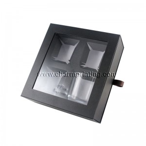 Contenitore di regalo di rettangolo di colore bianco personalizzato con finestra in plastica