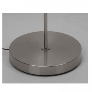 Lampada da terra moderna con paralume in tessuto, paralume nero interno oro