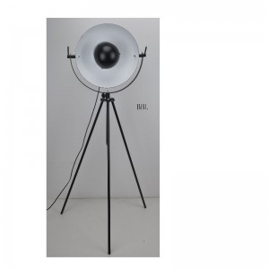 Lampada da terra a treppiede a LED con regolazione su e giù, paralume nero opaco interno bianco
