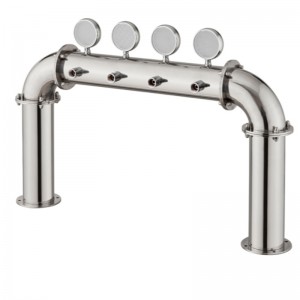 Attrezzatura per la distribuzione della birra Bar Ristorante Colonna di vino di fascia alta Tipo di porta a 4 fori Torre del vino con lampada PVD