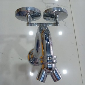 Torre per birra alla spina in ottone con doppio rubinetto