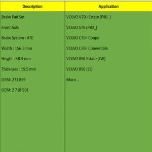 Pastiglie freno (OE: 271 859, OE: 2718591)