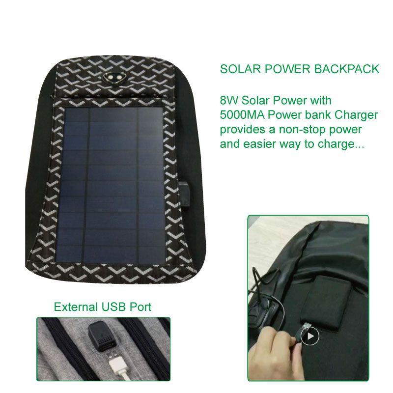 Zaino da uomo ad energia solare