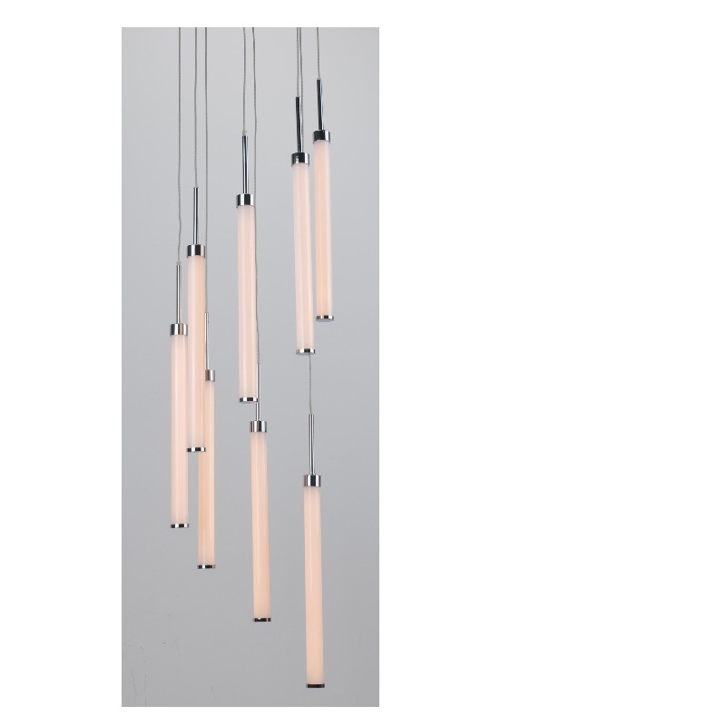 Lampada a sospensione LED con tubo rettilineo acrilico