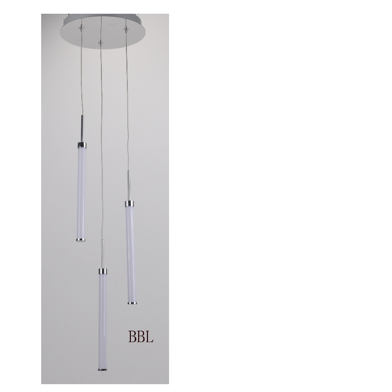 Lampada a sospensione LED con tubi rettili acrilici 3pcs