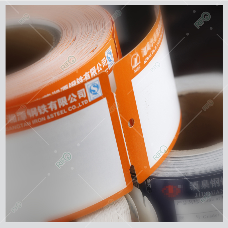 Materiali per cartellini da appendere in ferro con barra in acciaio con etichette in PET a trasferimento termico certificato SGS