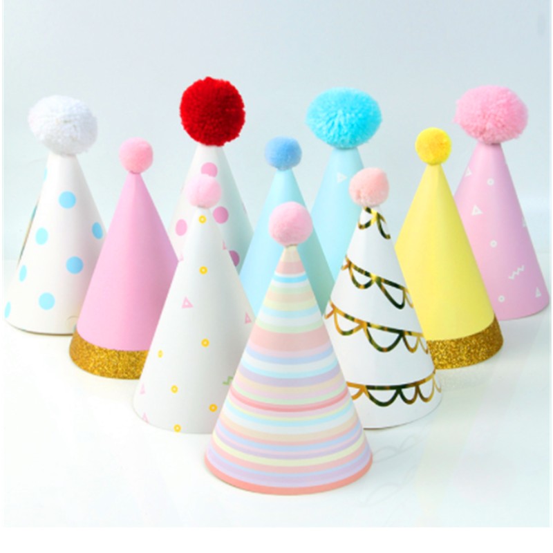 Felice Anno Nuovo Foil Fringe Cone Carta con Glitter