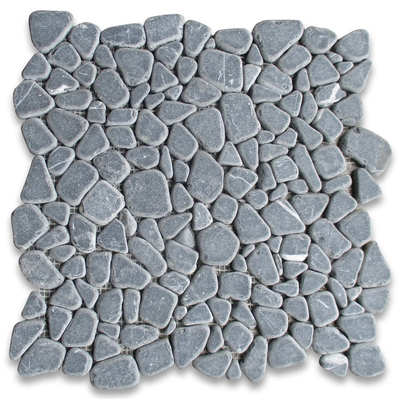 Piastrella mosaico in marmo nero nero marquina 1x2 a pois bianchi levigati
